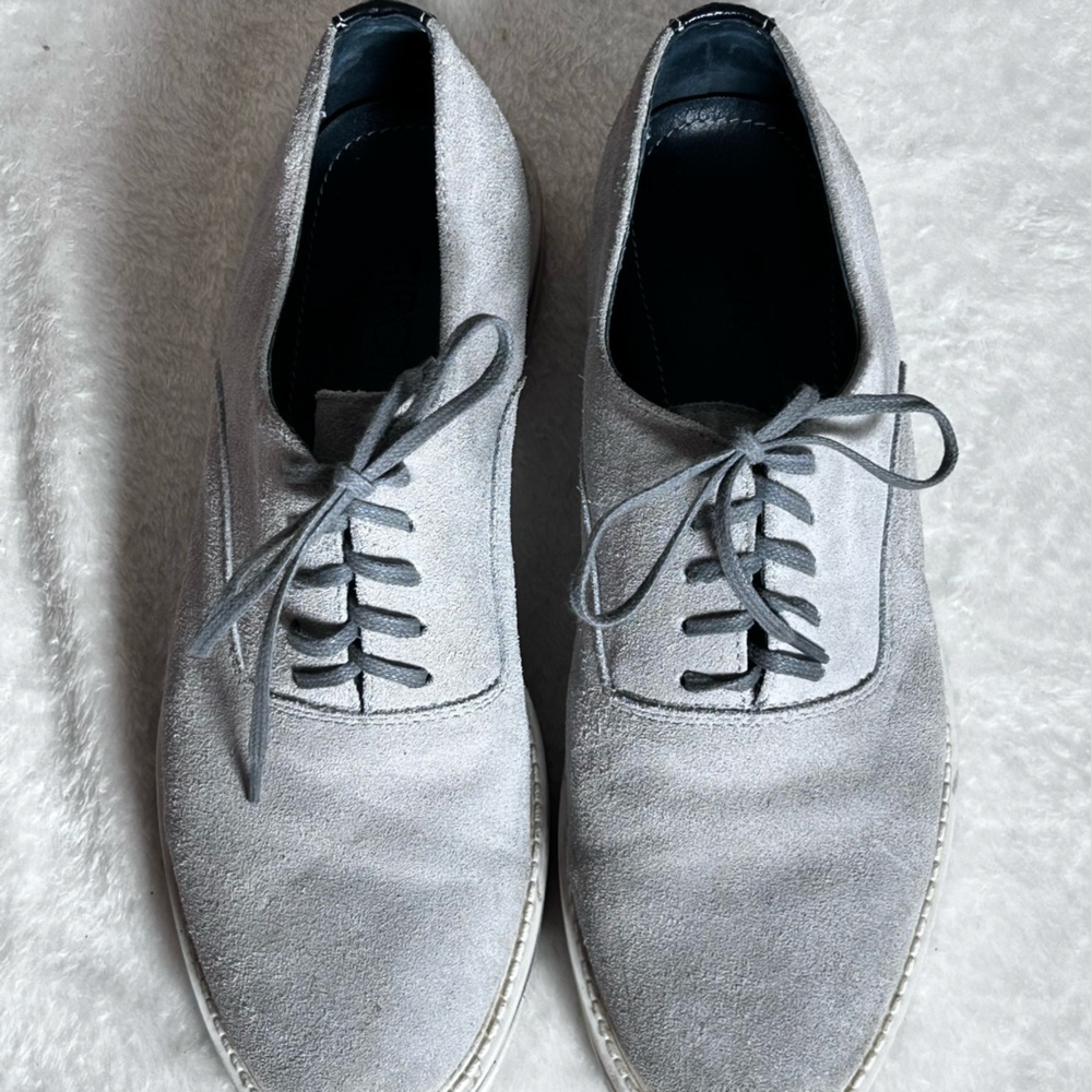 Girotti Handcrafted Gray Suede Men's Lace Up Oxfords Size 6 US / 38 EU